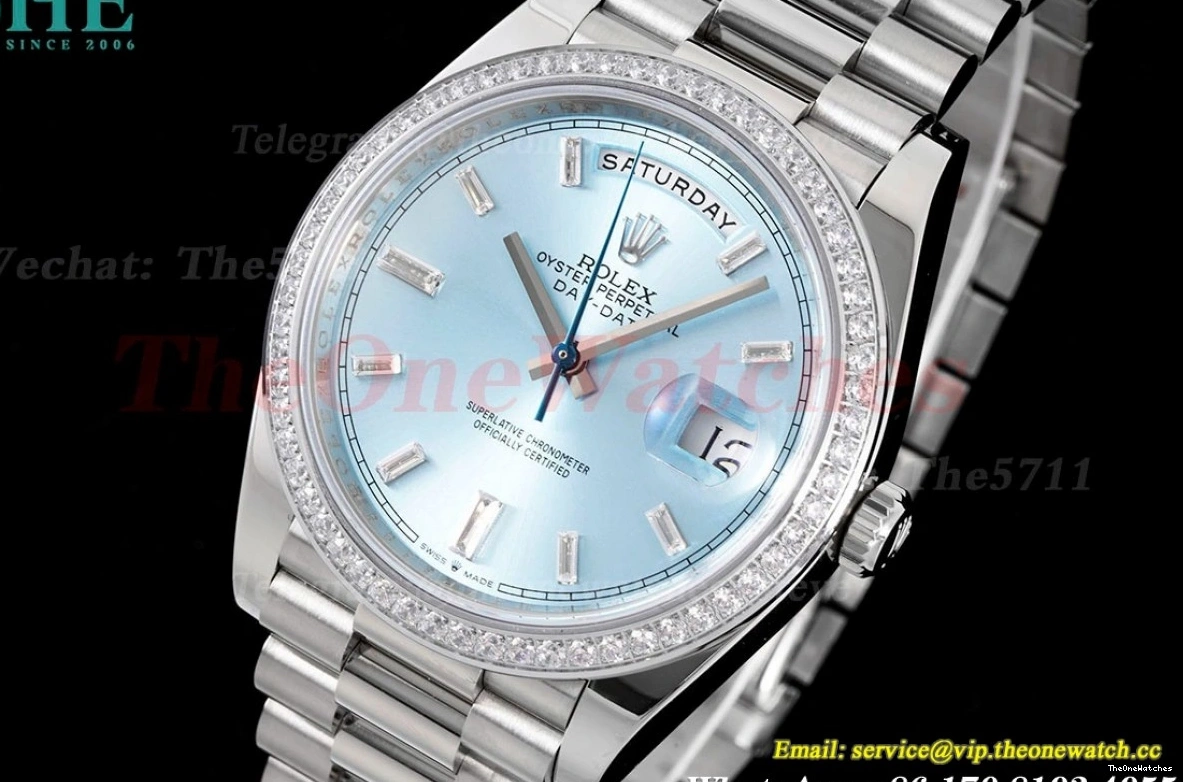 GSF 40mm DayDate A3255 Version) SS (Tungsten 228349 Heavy SS Pres Ice Blue Dia 0128